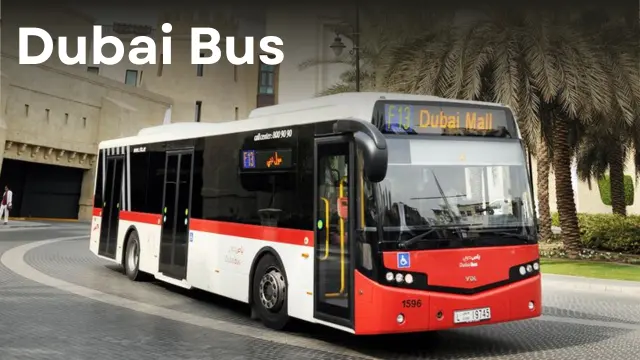 Bus traveling towards Dubai Mall