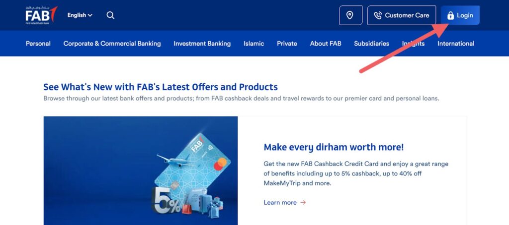 Log into your FAB account