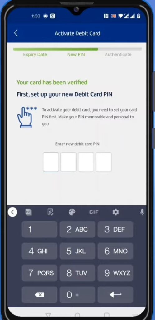 Set your new Debit card PIN